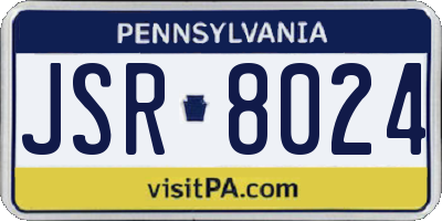 PA license plate JSR8024