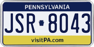 PA license plate JSR8043