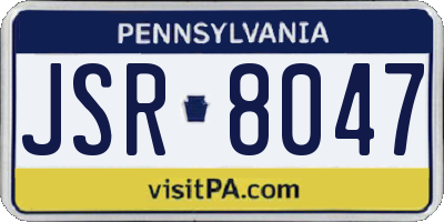 PA license plate JSR8047