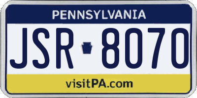 PA license plate JSR8070