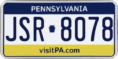 PA license plate JSR8078