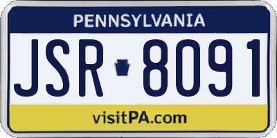 PA license plate JSR8091