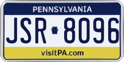 PA license plate JSR8096