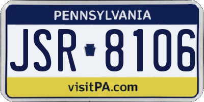 PA license plate JSR8106