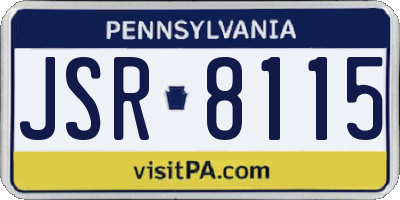 PA license plate JSR8115
