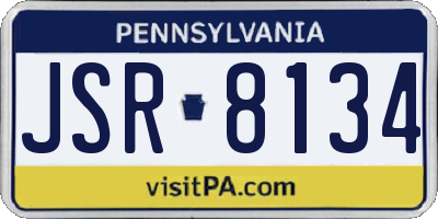 PA license plate JSR8134