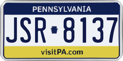 PA license plate JSR8137
