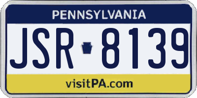 PA license plate JSR8139