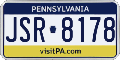 PA license plate JSR8178