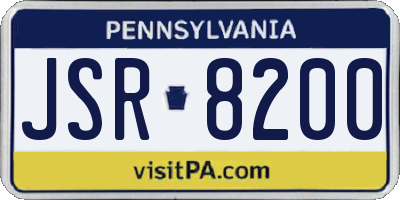 PA license plate JSR8200