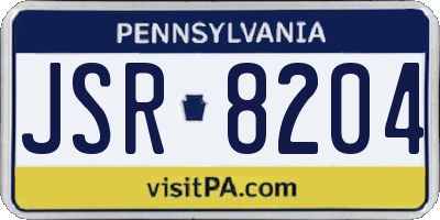 PA license plate JSR8204