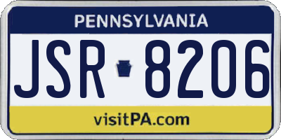 PA license plate JSR8206