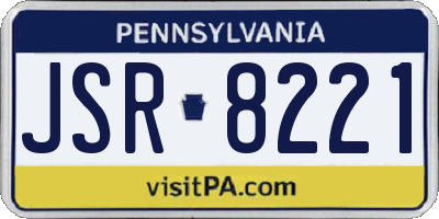 PA license plate JSR8221