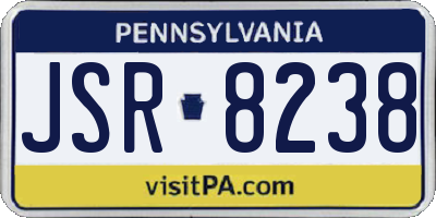 PA license plate JSR8238