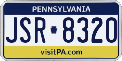 PA license plate JSR8320