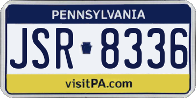 PA license plate JSR8336