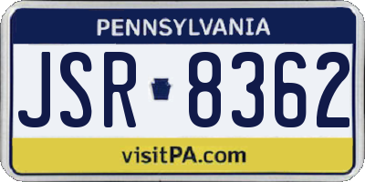 PA license plate JSR8362