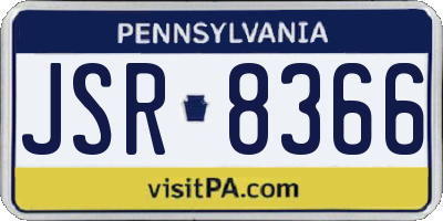 PA license plate JSR8366