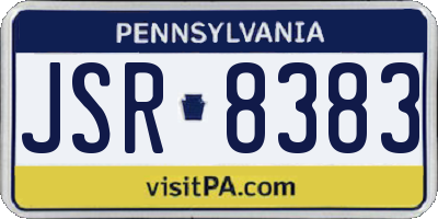 PA license plate JSR8383