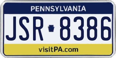 PA license plate JSR8386