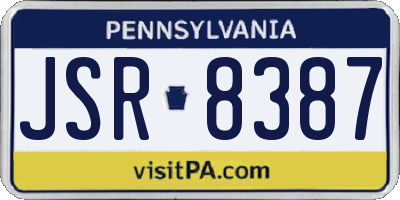 PA license plate JSR8387
