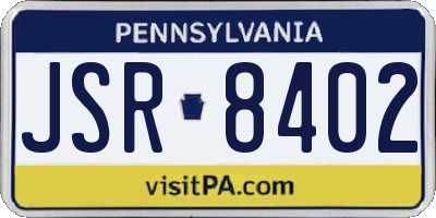 PA license plate JSR8402