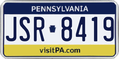 PA license plate JSR8419