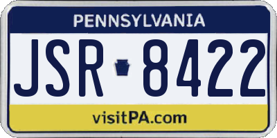 PA license plate JSR8422