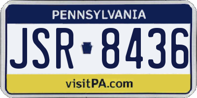PA license plate JSR8436