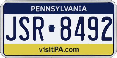 PA license plate JSR8492
