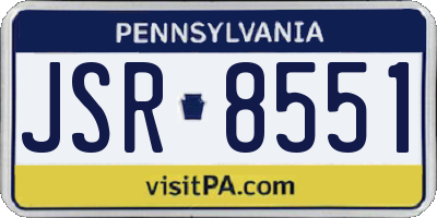 PA license plate JSR8551