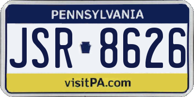 PA license plate JSR8626