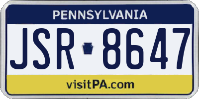 PA license plate JSR8647