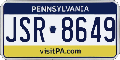 PA license plate JSR8649