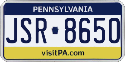PA license plate JSR8650