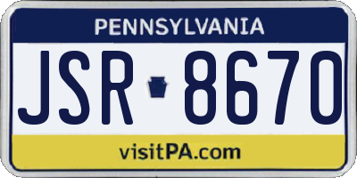 PA license plate JSR8670