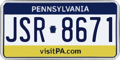 PA license plate JSR8671