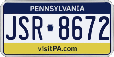 PA license plate JSR8672