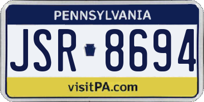 PA license plate JSR8694
