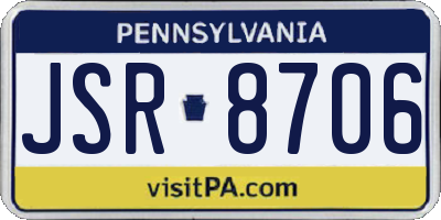 PA license plate JSR8706