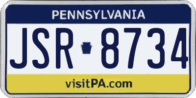 PA license plate JSR8734