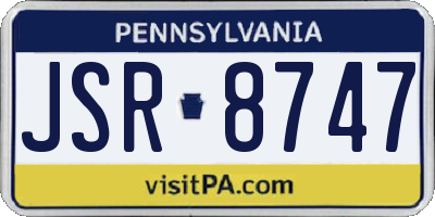 PA license plate JSR8747