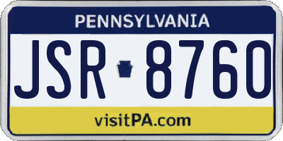 PA license plate JSR8760