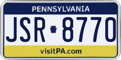 PA license plate JSR8770