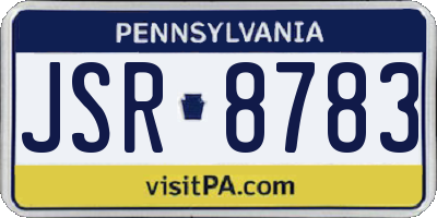 PA license plate JSR8783