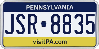PA license plate JSR8835