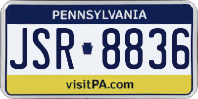PA license plate JSR8836