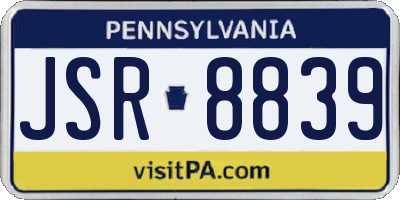 PA license plate JSR8839