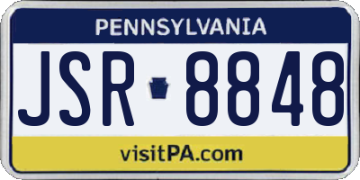 PA license plate JSR8848