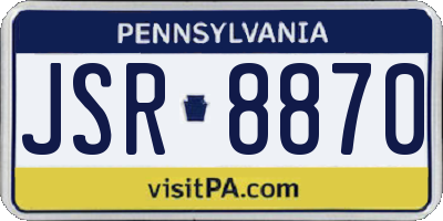 PA license plate JSR8870